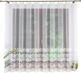 Finom Jacquard Függöny Csíkos, Szalaggal Kész Rövid 600x150.