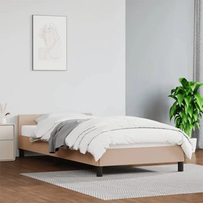 kávészínű ágykeret fejtámlával matrac nélkül 100x200 cm