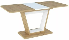Nigel bővíthető étkezőasztal tölgy/fehér 120-160 cm