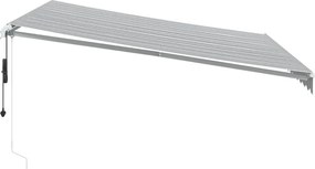 Antracitszürke-fehér LED-es automata napellenző 400 x 350 cm