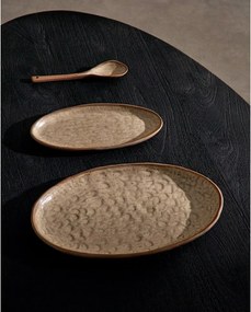 Bézs szervírozó kerámia tányér készlet 3 db-os Zunel – Kave Home