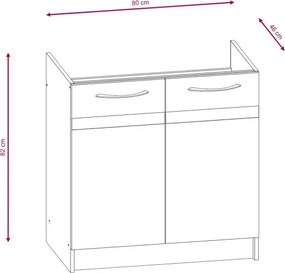 Konyhagarnitúra 240 cm. Világos Sonoma / Sötét Sonoma Színben. LIVIA