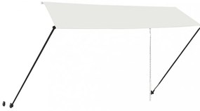 feltekerhető krémszínű napellenző LED-del 350 x 150 cm
