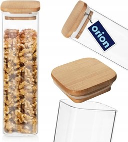 Üvegkonténer Bambusz konyhai légmentesen záródó ömlesztett élelmiszer 600 ml