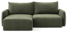Zöld kinyitható-tárolóhelyes sarokkanapé (bal oldali) Kalena – Makamii