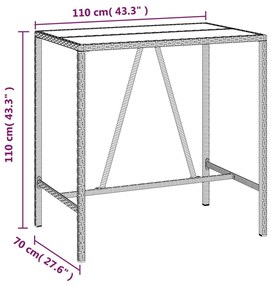 5 részes szürke polyrattan kerti bárszett párnával