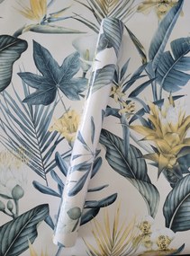 Fali tapéta, 3D hatás, virágok, levelek, növényzet, A91002