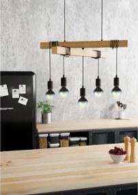 Eglo 43629 - Csillár zsinóron TOWNSHEND 5xE27/60W/230V