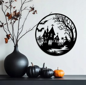 Halloween fali dekoráció Kísértetház Wallart dekoráció 24cm