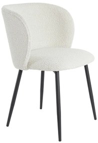 Fehér kárpitozott étkezőfotel Elyna – Light &amp; Living