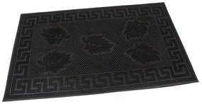Gumi tisztítószőnyeg Leaves Deco 45 x 75 x 0,7 cm, fekete