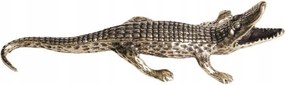 Gyönyörű Dekoratív Sárgaréz Krokodil Figura, Aligátor Hüllő Asztali Dekoráció