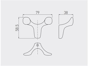 Fogas fém, Toledo B0, szálcsiszolt, dupla