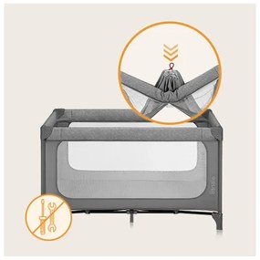 Lionelo - JASMIN EASY FOLD utazóágy Grey Stone