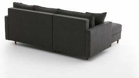 Eva Left Anthracite kinyitható sarokkanapé