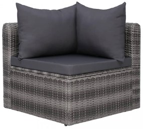 vidaXL 8-részes szürke polyrattan kerti bútorszett párnákkal