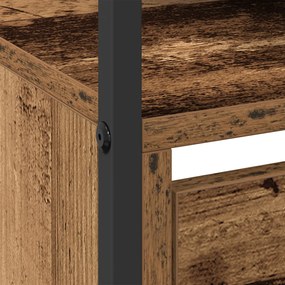 Cipőtartó 4 fiókkal Régi fa 100x34x112 cm