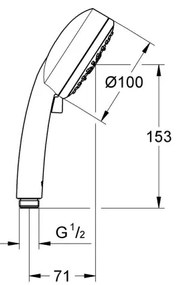 GROHE 27575002 - TEMPESTA COSMOPOLITAN 100 4” kézi zuhany, fényes króm