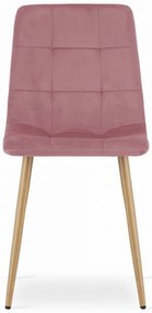 Étkező garnitúra 1 + 4, UMEKO asztal 120x80 cm sonoma tölgy + rózsaszín bársony KARA szék