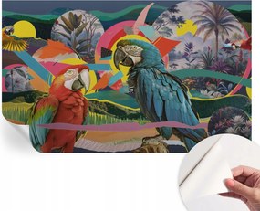 Öntapadós tapéta Fali furnér 3D hatás Egzotikus madarak 416x254 cm