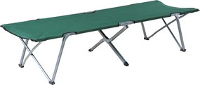 Outsunny Hordozható Kempingszék Fém Vázal 136 kg Teherbírással Tengerpartra és Túrázáshoz 193x64x40 cm Zöld | Aosom
