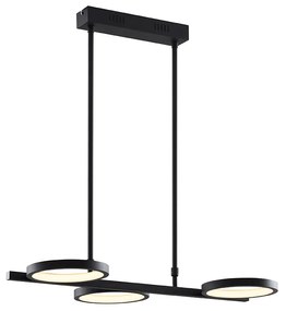 Modern fekete függőlámpa LED-del, 3 fokozatban szabályozható, 3 lámpás - Vivé