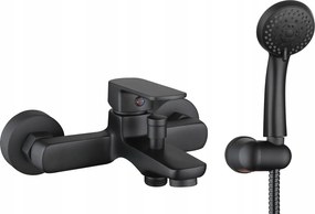 Kádtöltő csaptelep gömb alakú fali Duro. Ombra Fekete Matt Ruhaszőnyeg.