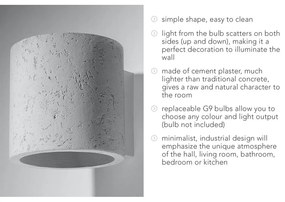 Roda beton falilámpa - Sollux