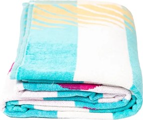 FLAMINGO GOLD Strandtörölköző türkiz 165x90cm