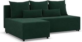 Nobu sarokkanapé, kordbársony, univerzális oldal, zöld