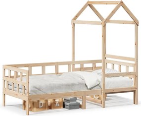 vidaXL tömör fenyőfa kanapéágy tetővel 80 x 200 cm