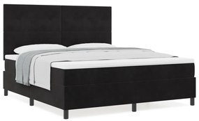Boxspring Ágy Matrac Kárpit Fekete Szuper Király Bársonyos