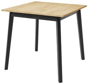 Asztal Edmond 109Fekete, Kézműves aranytölgy, 77x85x85cm, Hosszabbíthatóság, Laminált forgácslap, Fa