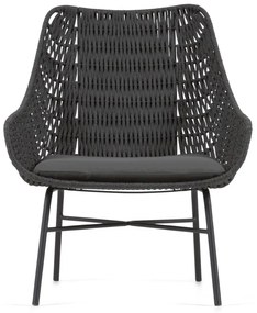 Abeli fekete kézzel készített kültéri fotel - Kave Home