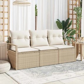 Kerti Kanapé Szett párnával tárolóval 3 pcs Beige, Krém