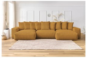 Mustársárga kordbársony sarokkanapé Voltaire – Bobochic Paris