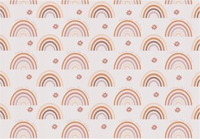 Flizelin fotótapéta Pasztell szivárvány virágok és csillagok 416x254 +ragasztó