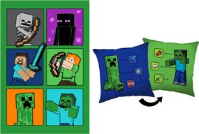 Minecraft Fight Creeper polár takaró és párna szett, 2 részes