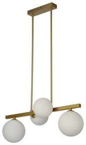 Fehér-aranyszínű függőlámpa üveg búrával Kama – Candellux Lighting