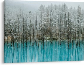 Kép - Türkiz tó, Biei, Japán (70x50 cm)