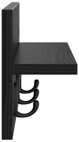 Fali Kabáthorog polcokkal Musta tammi 40 x 10.5 x 18 cm Faanyag