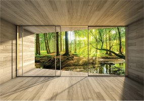3D fotótapéta Ablak Kilátással Erdő Természet 312x219