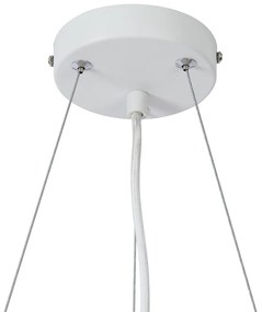 Modern függőlámpa fa mintázattal, fehér, 6 ágú - Jeana Circle