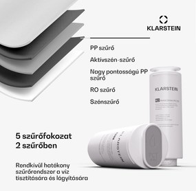 Klarstein PureLine 600, szűrőrendszer, fordított ozmózis, 600 GPD / 2270 L/d