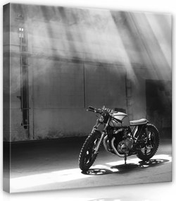 Vászonkép 40x40 Motorkerékpár Café Racer Ipari Fény Árnyék Minimalizmus Stílus