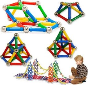 Kreatív mágneses építőkockák - 157 darabos készlet