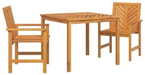vidaXL Kert étkező szett 3 pcs Barna Tömör Akácfa