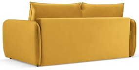 Mustársárga bársony kinyitható kanapé 214 cm Vienna – Cosmopolitan Design