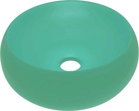 vidaXL kerek matt világoszöld kerámia luxus mosdókagyló 40 x 15 cm