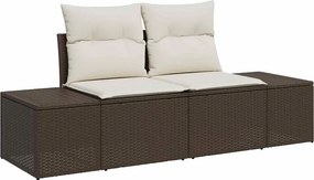 vidaXL Kerti kanapé párnával Barna 184 x 62 x 69 cm polirattan